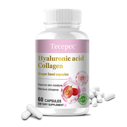 Tecepec® Hyaluronic Acid Collagen & Grape Seed Advanced Formula | Skin Hydration & Anti-Aging Support