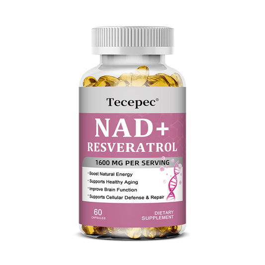 Tecepec® NAD+ Resveratrol Supplement | High-Potency Cellular Defense, Healthy Aging & Energy Support Softgels