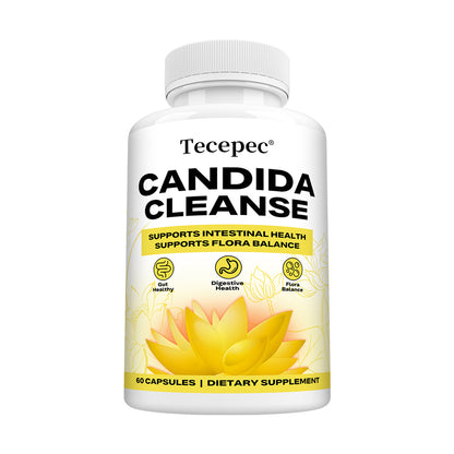 Tecepec® Advanced Candida Cleanse & Gut Health Support Supplement | Multi-Pathway Digestive & Intestinal Flora Balance Formula