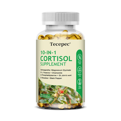 Tecepec® 10-in-1 Cortisol Supplement | Stress Relief, Adrenal & Hormone Balance Support
