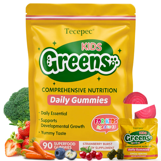 Tecepec® Kids Greens Daily Gummies | Comprehensive Nutrition for Kids Age 2-13