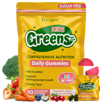 Tecepec® Kids Greens Daily Gummies | Comprehensive Nutrition for Kids Age 2-13