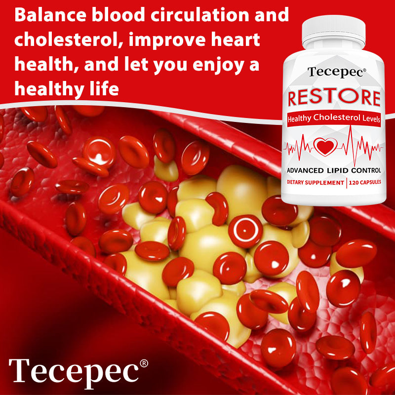 Tecepec® RESTORE Advanced Lipid Control Capsules | Healthy Cholesterol Support, Heart Health & Blood Circulation
