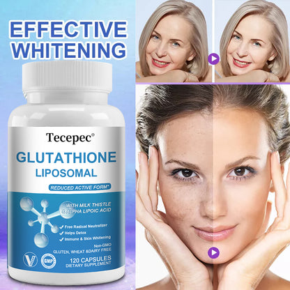 Tecepec® Liposomal Glutathione Capsules | Advanced Skin Whitening, Anti-Aging & Cellular Detox Support