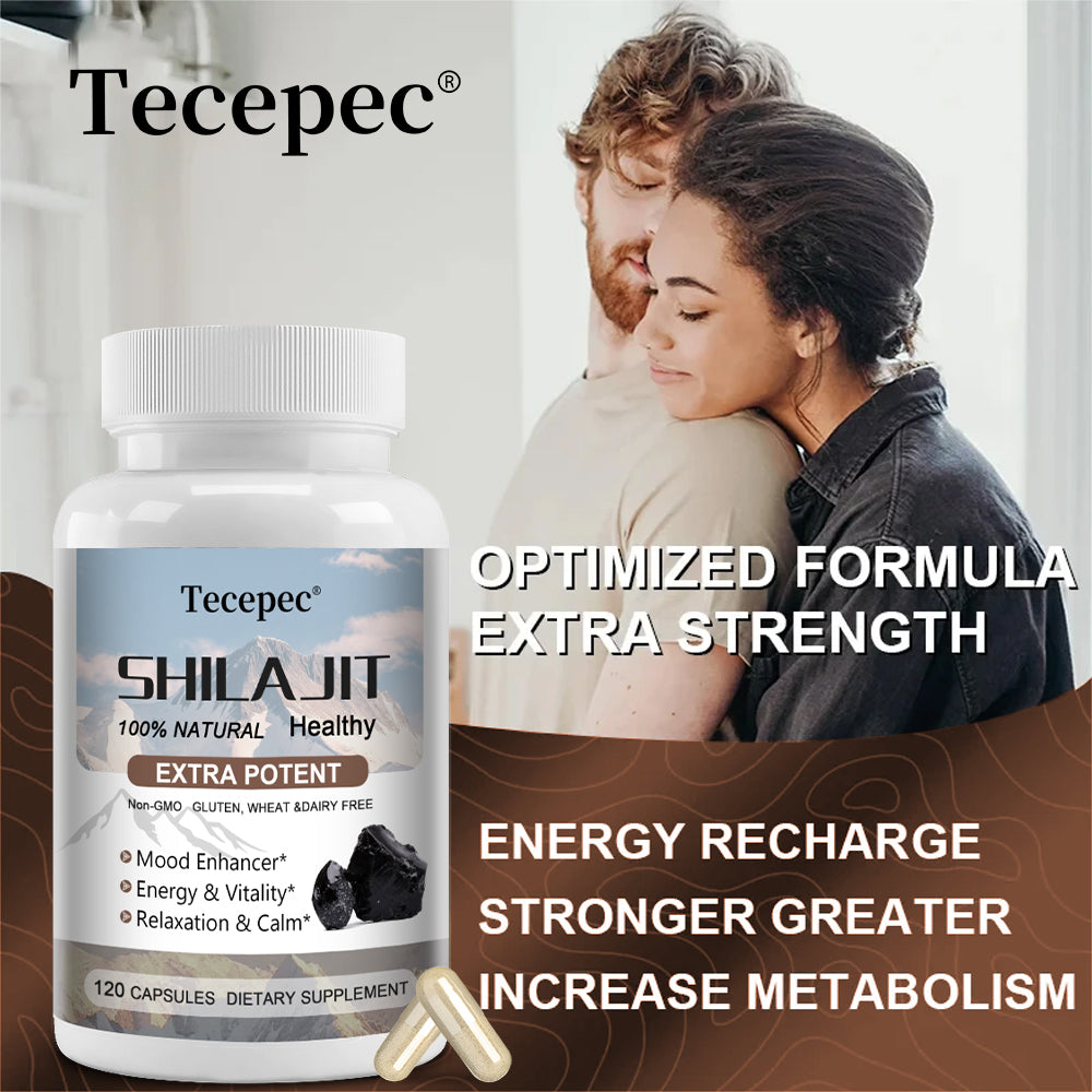 Tecepec® Extra Potent Himalayan Shilajit Complex | 100% Natural Dietary Supplement for Energy, Stamina & Immune Support