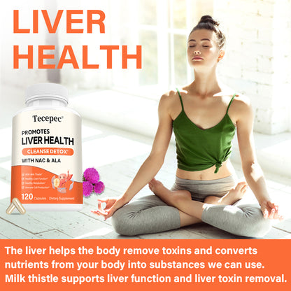 Tecepec® Advanced Liver Cleanse Detox Capsules | Premium Milk Thistle Extract with NAC & ALA for Liver Health, Metabolism & Immune Support