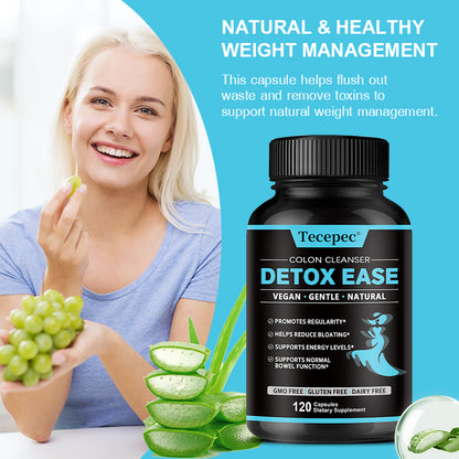 Tecepec® Colon Cleanser Detox Ease Capsules with Vegan Gentle & Natural Formula