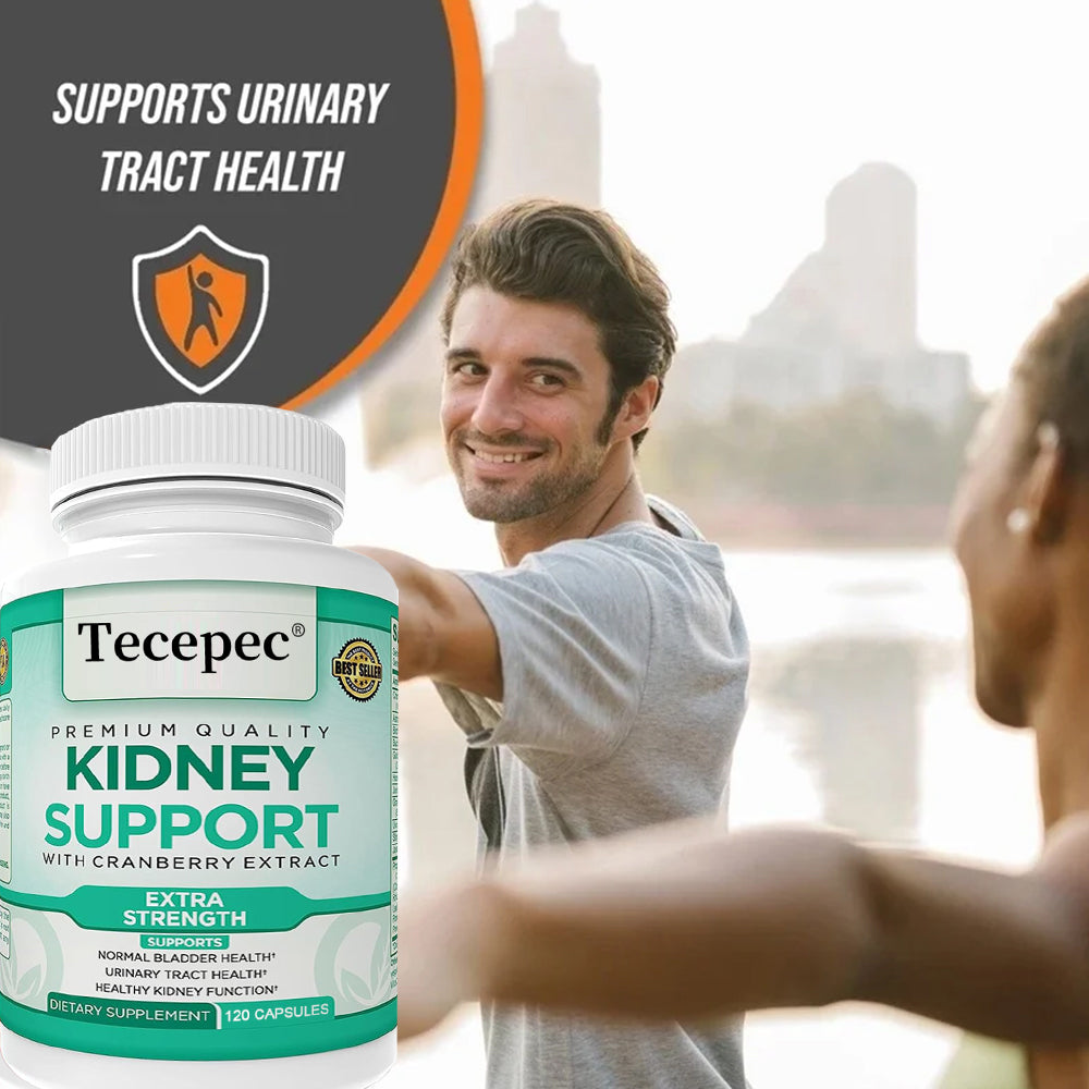 Tecepec® Extra Strength Kidney Support with Cranberry Extract | Bladder & Urinary Tract Cleanse Supplement