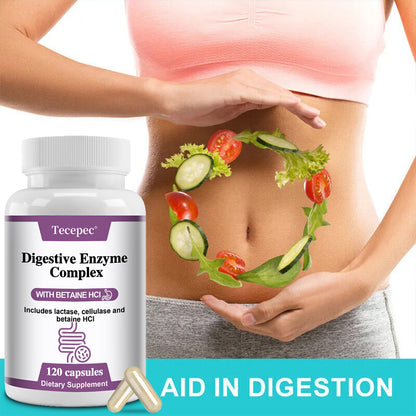 Tecepec® Advanced Digestive Enzyme Complex with Betaine HCl | Gut Health & Nutrient Absorption Supplement
