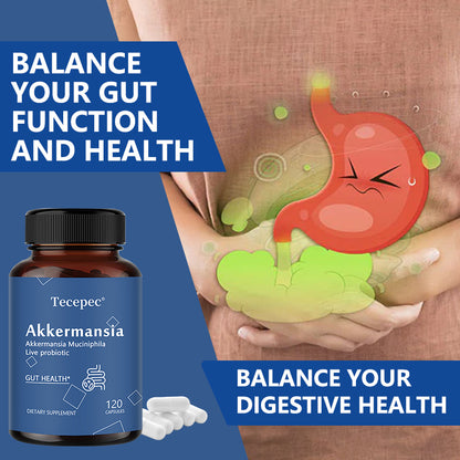 Tecepec® Akkermansia Muciniphila Live Probiotic | Gut Health, Digestive Support & Intestinal Flora Balance