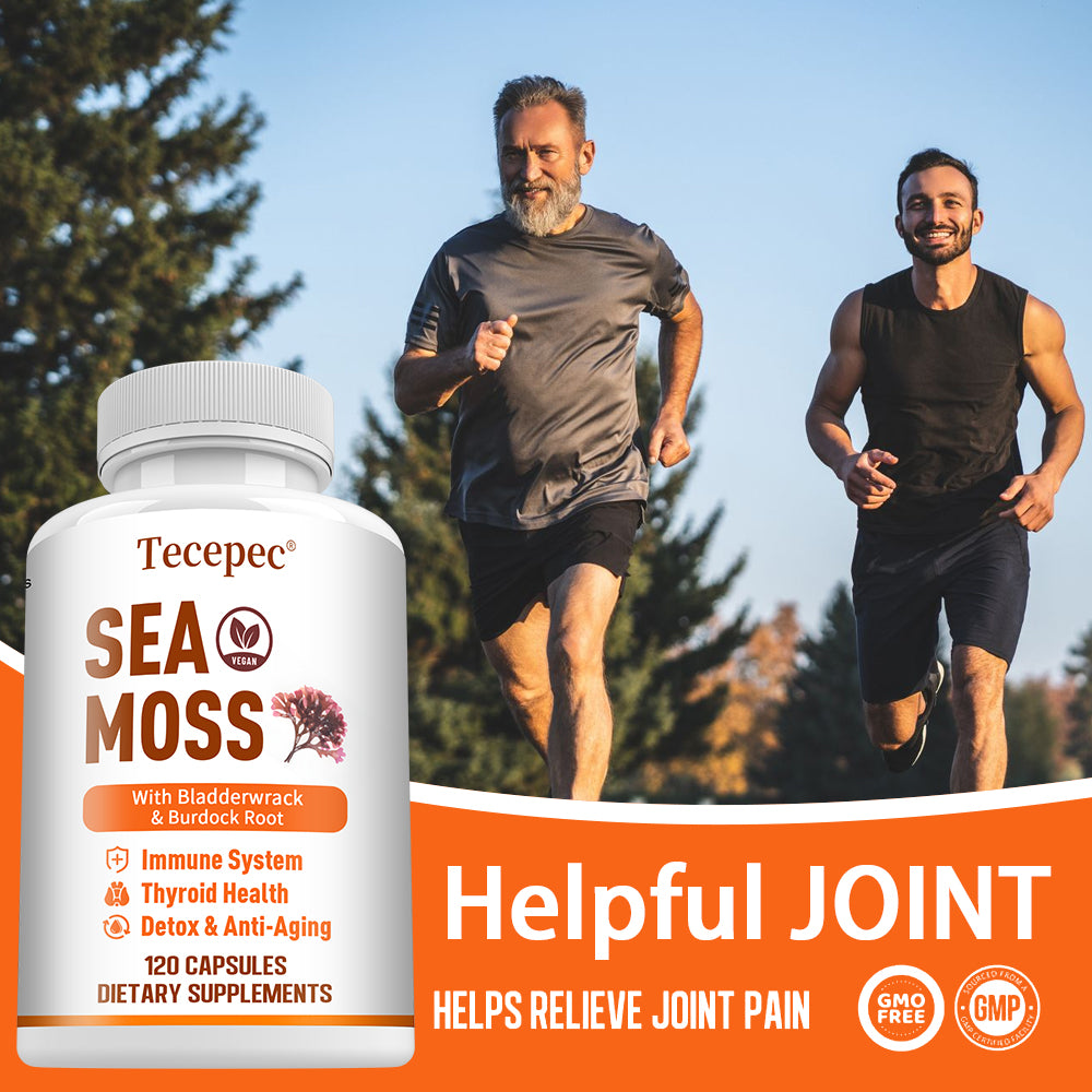 Tecepec® Advanced Sea Moss Capsules | Organic Bladderwrack & Burdock Root Blend for Thyroid Health, Immune Support & Natural Energy