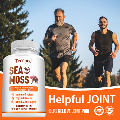 Tecepec® Advanced Sea Moss Capsules | Organic Bladderwrack & Burdock Root Blend for Thyroid Health, Immune Support & Natural Energy