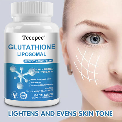 Tecepec® Liposomal Glutathione Capsules | Advanced Skin Whitening, Anti-Aging & Cellular Detox Support