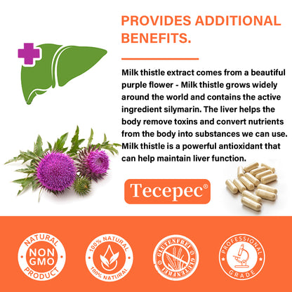 Tecepec® Advanced Liver Cleanse Detox Capsules | Premium Milk Thistle Extract with NAC & ALA for Liver Health, Metabolism & Immune Support