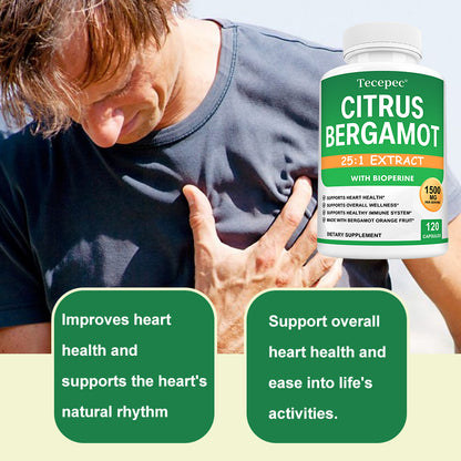 Tecepec® Citrus Bergamot 25:1 Extract with Bioperine Heart & Immune Support Capsules