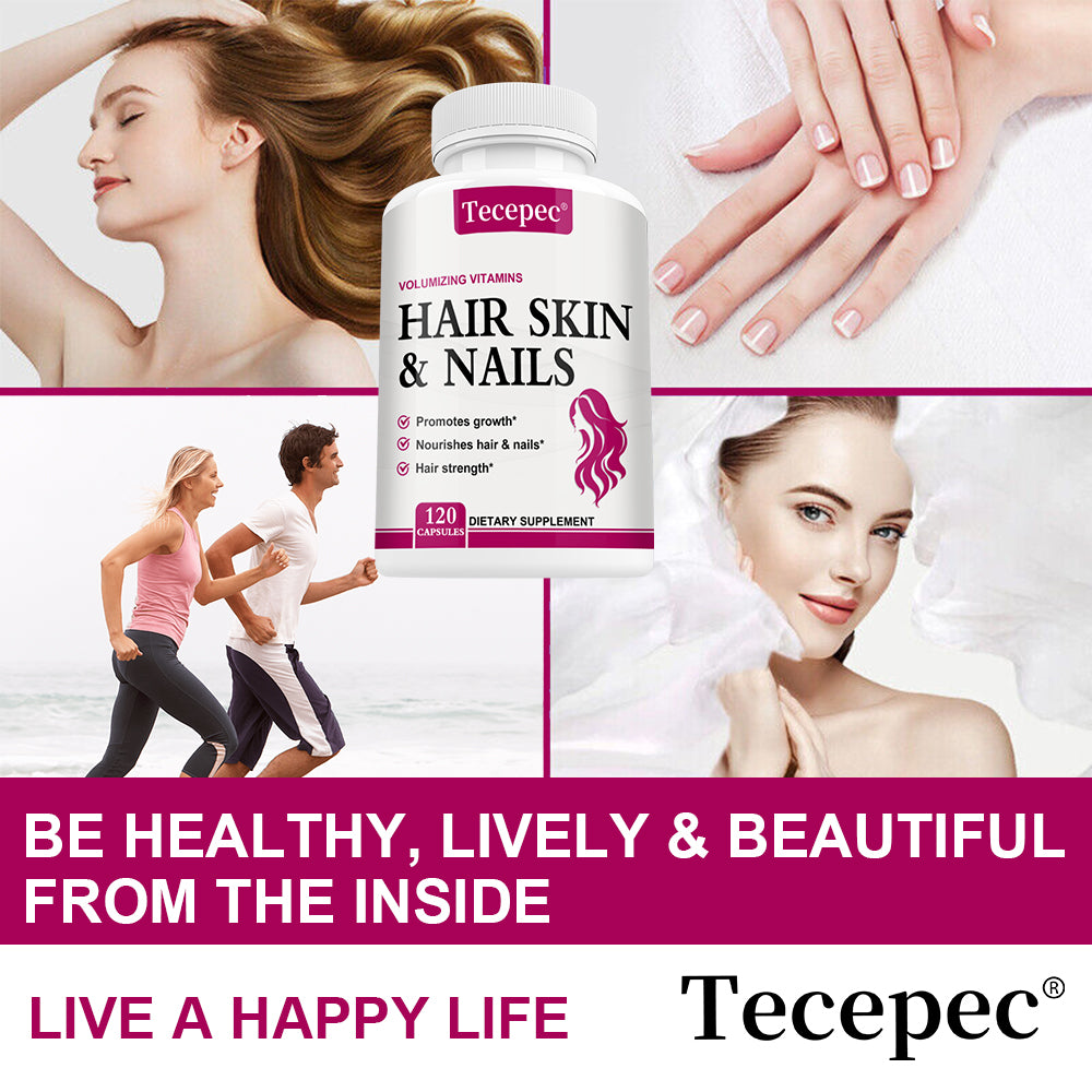 Tecepec® Advanced Hair, Skin & Nails Volumizing Vitamins with Biotin, Collagen & HSN-Growth Complex
