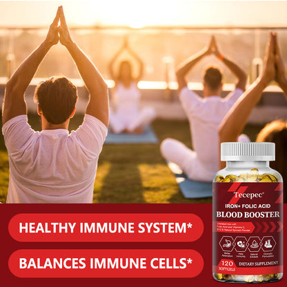 Tecepec® Iron + Folic Acid Blood Booster | Chelated Iron, Vitamins C & B12, and Natural Spinach Formula
