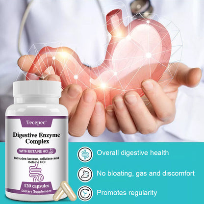 Tecepec® Advanced Digestive Enzyme Complex with Betaine HCl | Gut Health & Nutrient Absorption Supplement