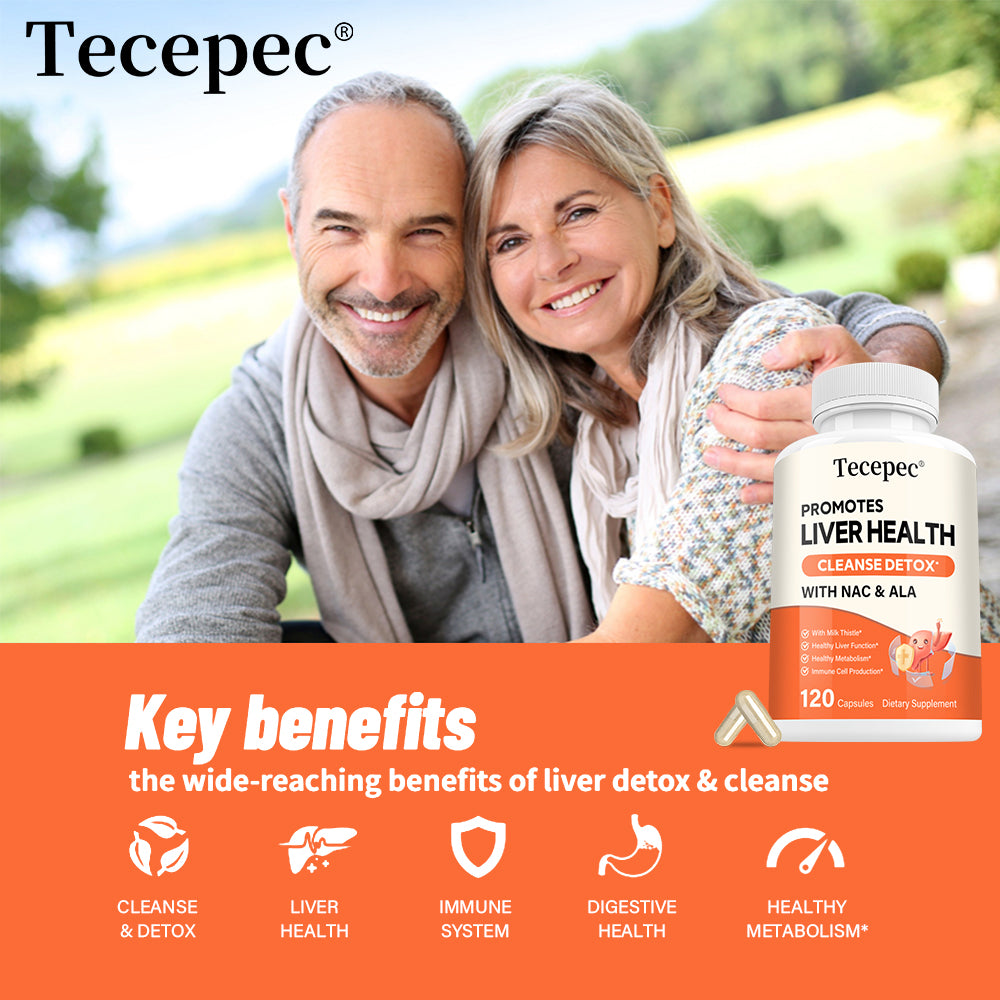 Tecepec® Advanced Liver Cleanse Detox Capsules | Premium Milk Thistle Extract with NAC & ALA for Liver Health, Metabolism & Immune Support