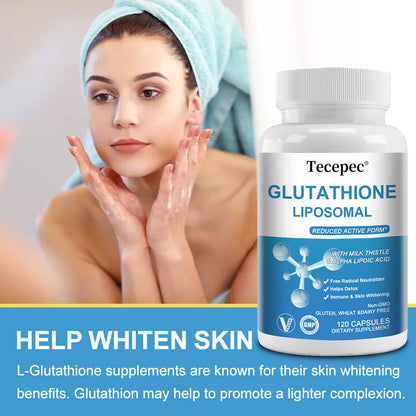 Tecepec® Liposomal Glutathione Capsules | Advanced Skin Whitening, Anti-Aging & Cellular Detox Support