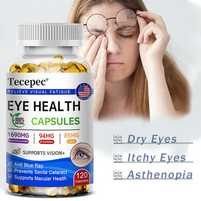 Tecepec® Advanced Eye Health & Visual Fatigue Relief Capsules | Lutein, Proanthocyanidin & Beta-Carotene Formula