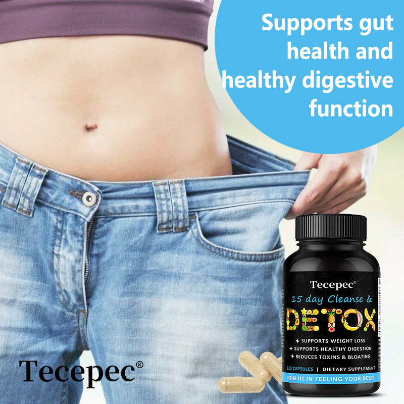 Tecepec® 15-Day Quick Cleanse & Detox Capsules – Supports Weight Loss, Healthy Digestion & Bloating Relief