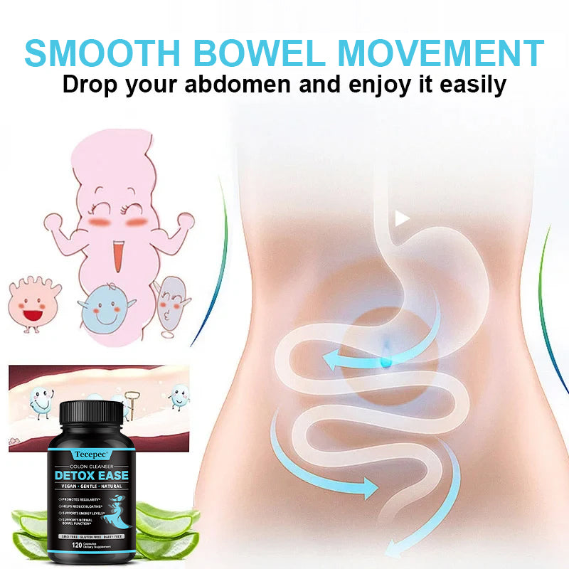 Tecepec® Colon Cleanser Detox Ease Capsules with Vegan Gentle & Natural Formula
