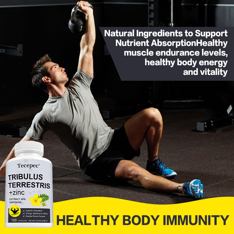 Tecepec® Tribulus Terrestris + Zinc Complex | Advanced Muscle Endurance, Energy, Stamina & Vitality Support
