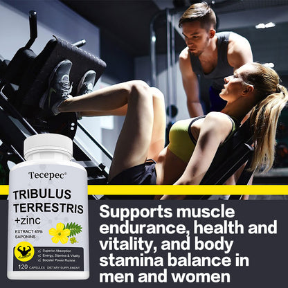 Tecepec® Tribulus Terrestris + Zinc Complex | Advanced Muscle Endurance, Energy, Stamina & Vitality Support