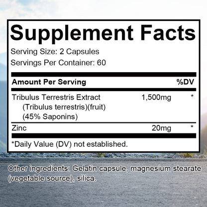 Tecepec® Tribulus Terrestris + Zinc Complex | Advanced Muscle Endurance, Energy, Stamina & Vitality Support