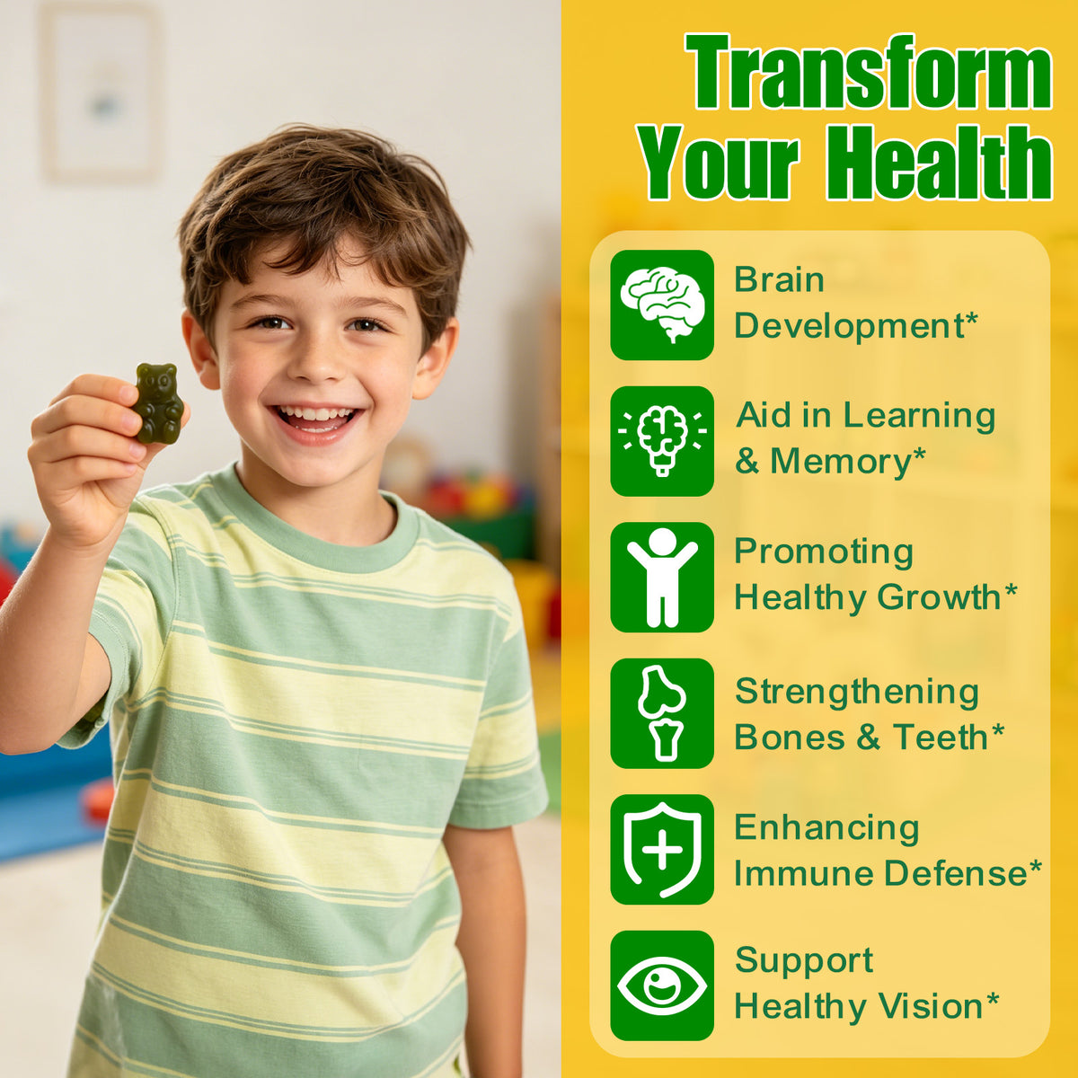 Tecepec® Kids Greens Daily Gummies | Comprehensive Nutrition for Kids Age 2-13