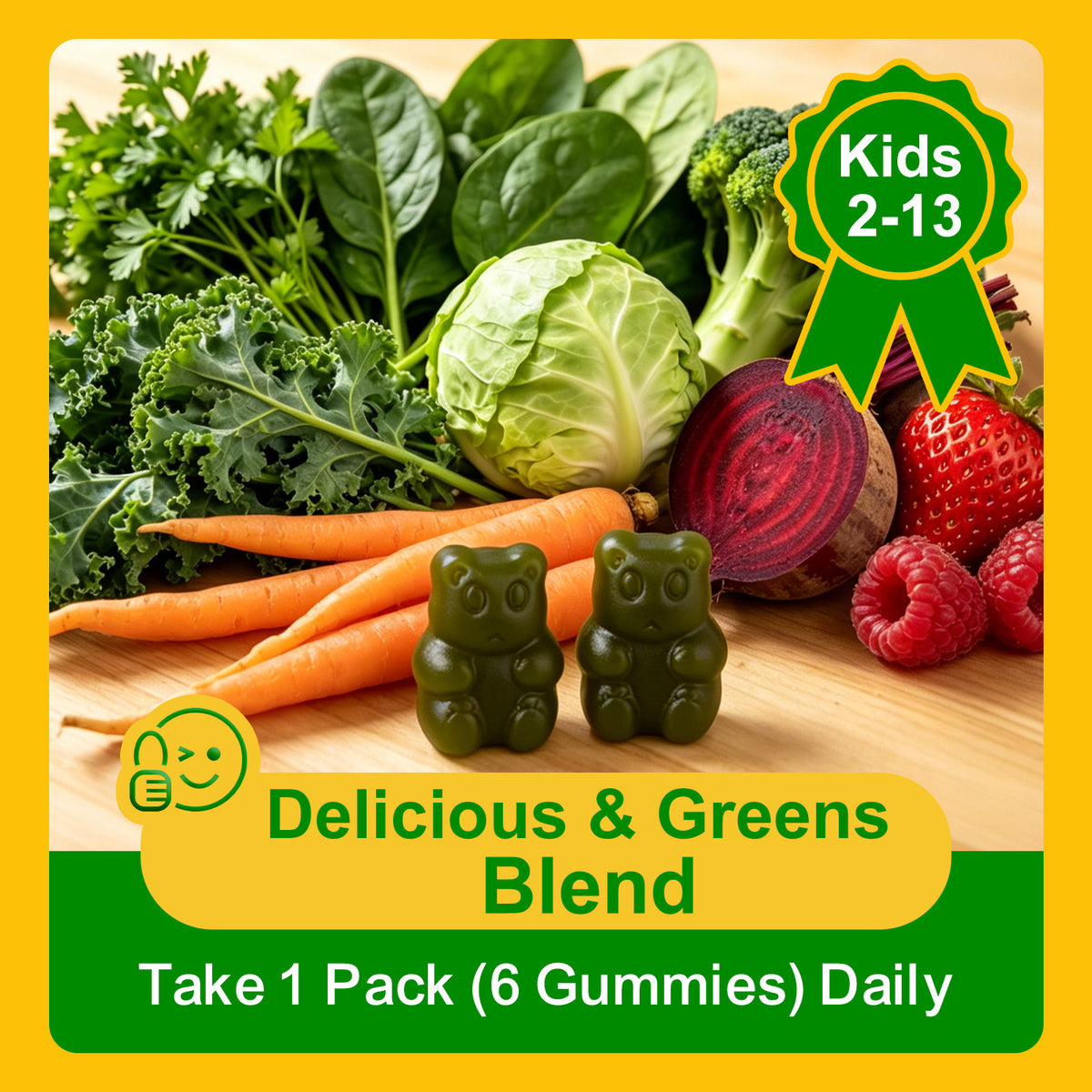 Tecepec® Kids Greens Daily Gummies | Comprehensive Nutrition for Kids Age 2-13