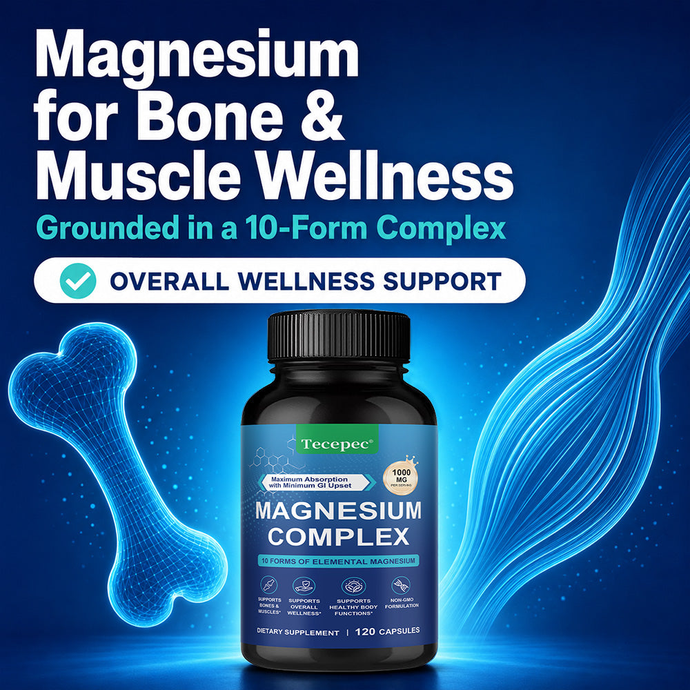 Tecepec® Magnesium Complex 10-in-1 Advanced Formula | Bone, Muscle & Overall Wellness Support