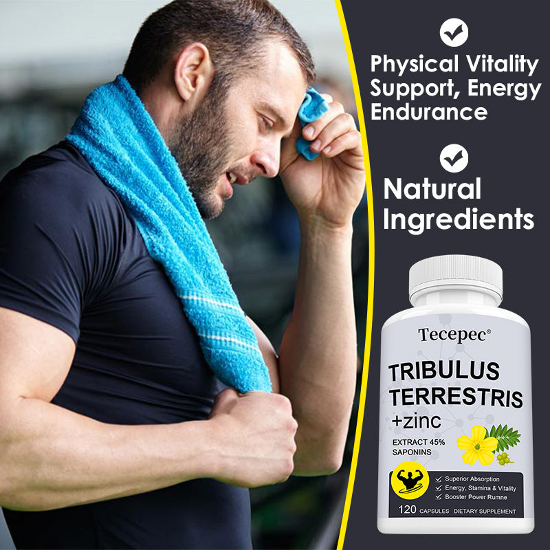 Tecepec® Tribulus Terrestris + Zinc Complex | Advanced Muscle Endurance, Energy, Stamina & Vitality Support