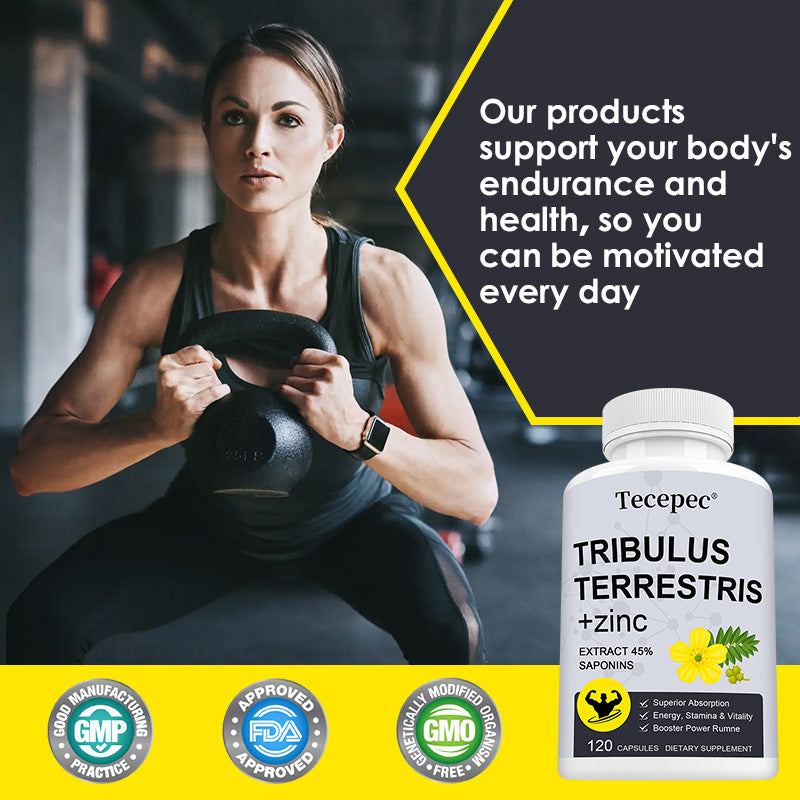 Tecepec® Tribulus Terrestris + Zinc Complex | Advanced Muscle Endurance, Energy, Stamina & Vitality Support