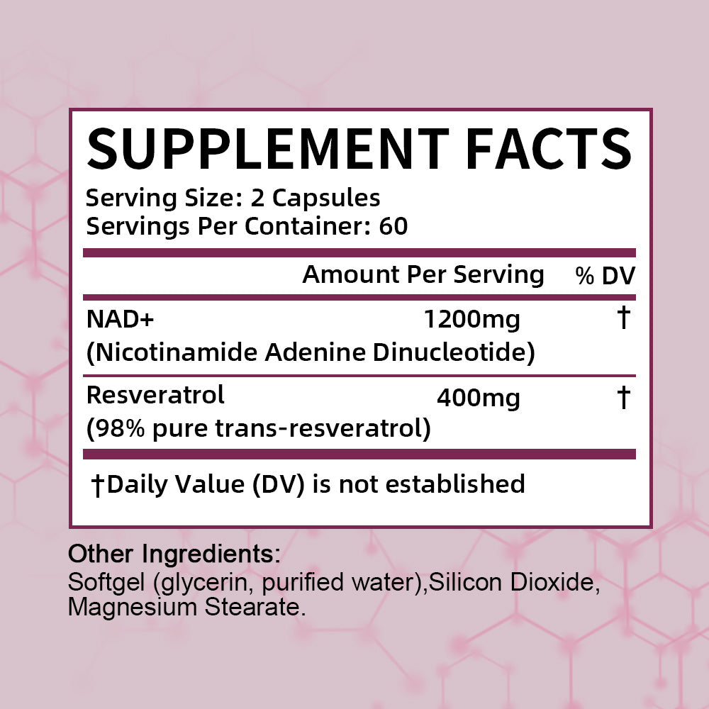 Tecepec® NAD+ Resveratrol Supplement | High-Potency Cellular Defense, Healthy Aging & Energy Support Softgels