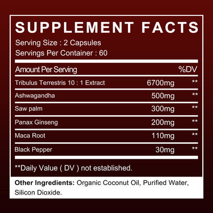 Tecepec® Tribulus Terrestris 6-in-1 Advanced Formula | Natural Muscle, Energy & Stamina Support