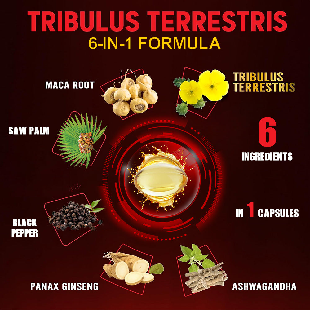 Tecepec® Tribulus Terrestris 6-in-1 Advanced Formula | Natural Muscle, Energy & Stamina Support