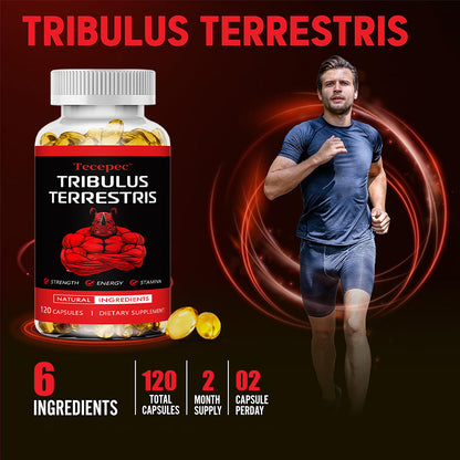 Tecepec® Tribulus Terrestris 6-in-1 Advanced Formula | Natural Muscle, Energy & Stamina Support
