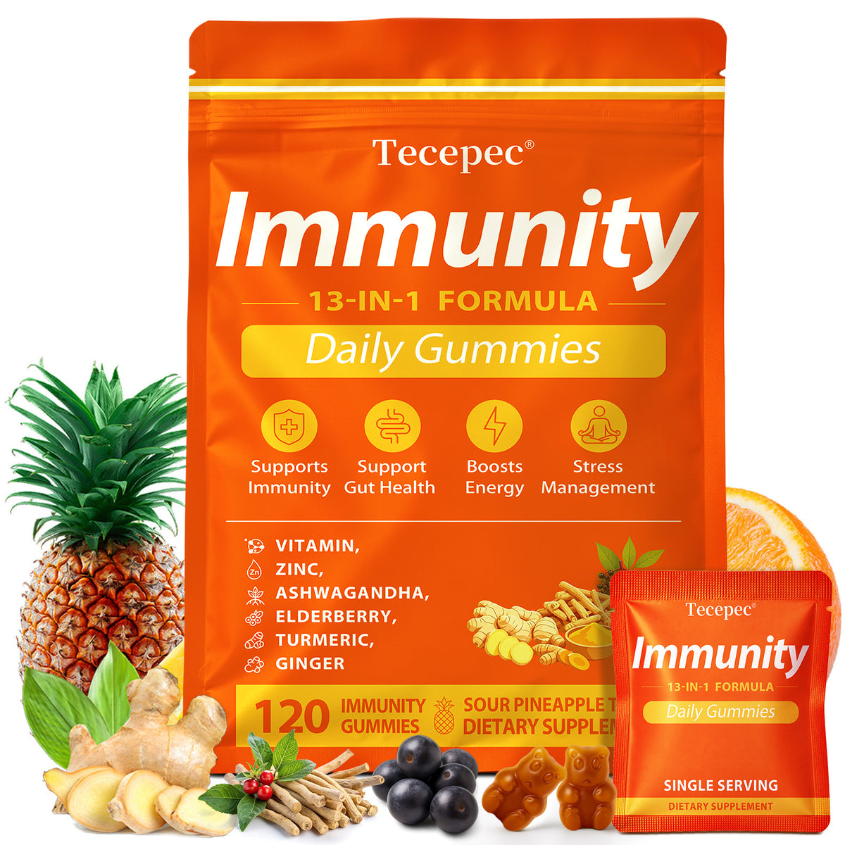 Tecepec® Immunity Daily Gummies | 13-in-1 Advanced Formula