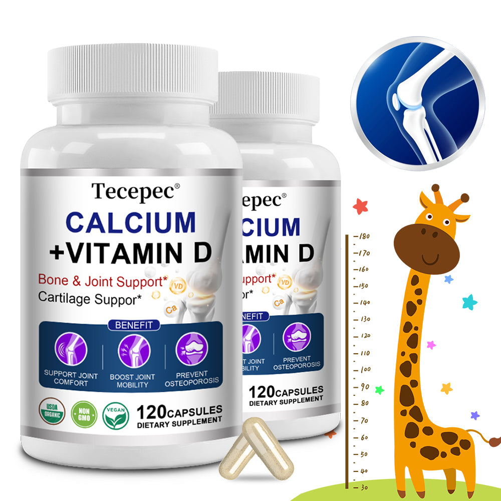 Tecepec® Calcium & Vitamin D3 Premium Growth Enhancer for Kids and Adults | Bone & Joint Support Supplement